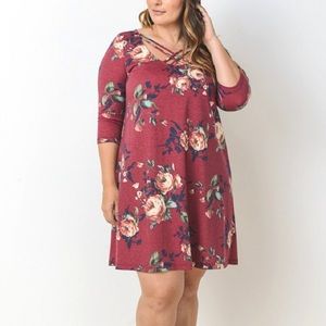 Gilli plus size floral swing dress 1x
